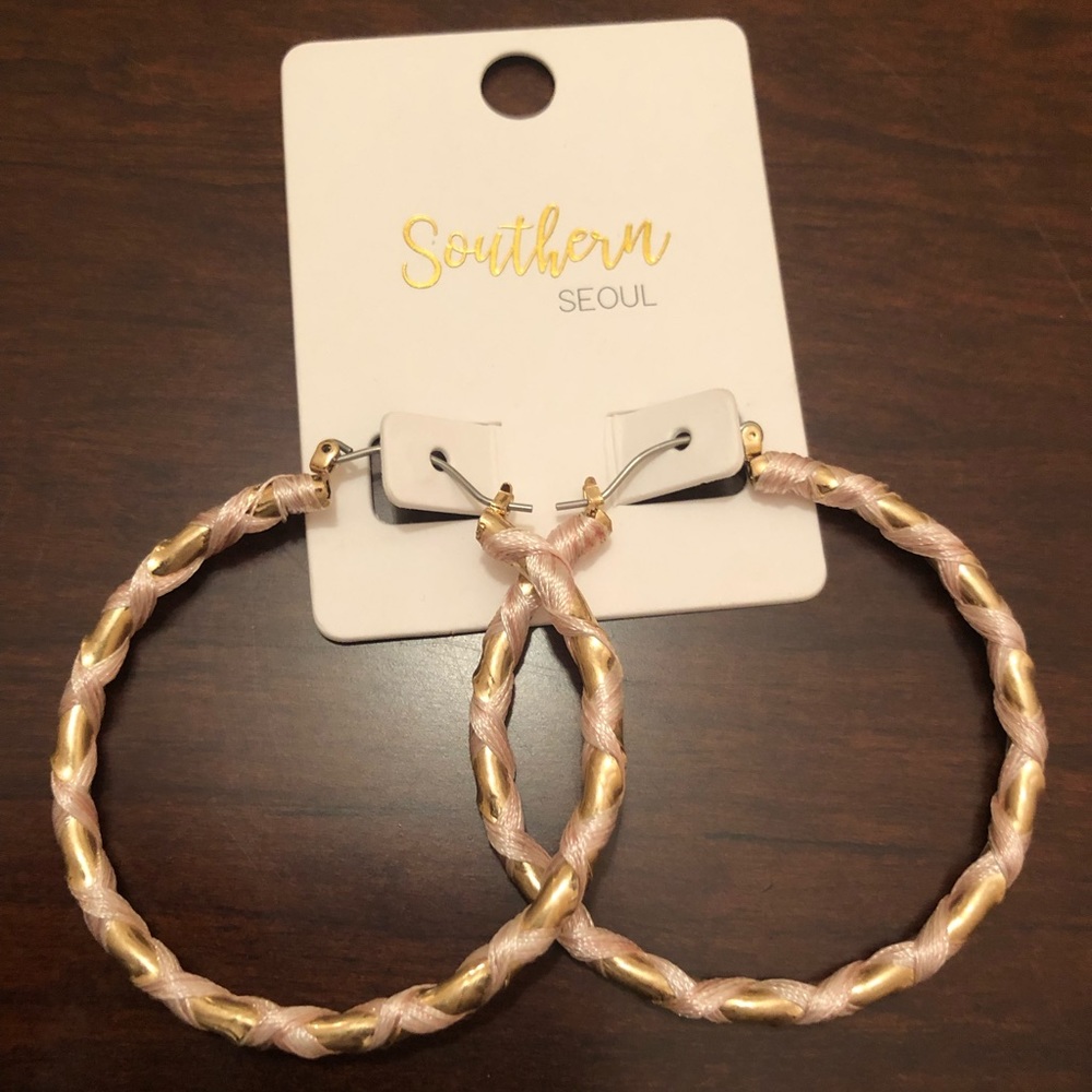 Southern Seoul Hoops w Pink Thread